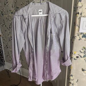 NSF Navy & White Pinstripe Button-Down Shirt
